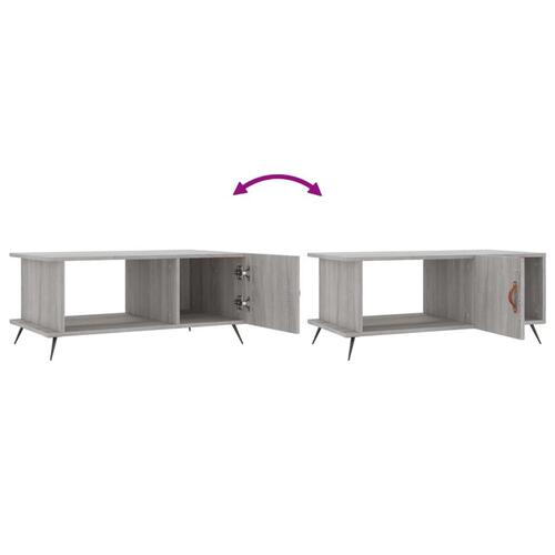 Sofabord 90x50x40 cm konstrueret træ grå sonoma-eg