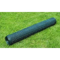 Hønsenet 25x0,5 m stål med PVC-belægning grøn