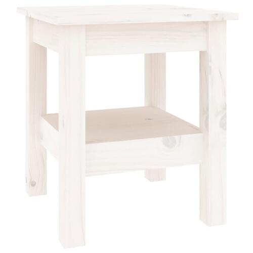 Sofabord 35x35x40 cm massivt fyrretræ hvid