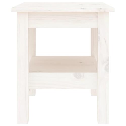 Sofabord 35x35x40 cm massivt fyrretræ hvid