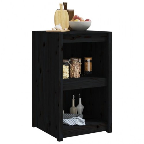 Udendørs køkkenskab 55x55x92 cm massivt fyrretræ sort
