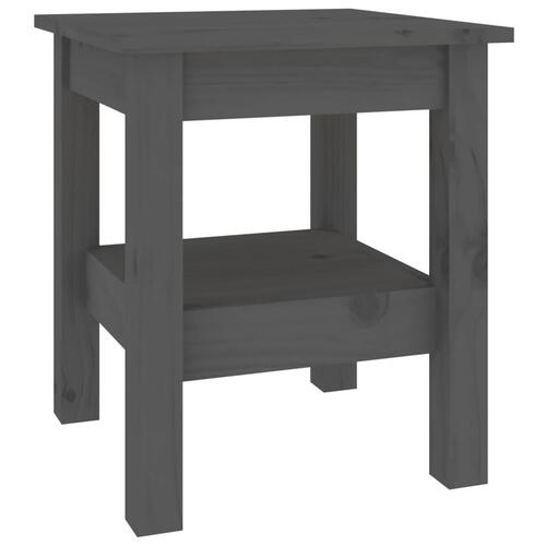 Sofabord 35x35x40 cm massivt fyrretræ grå