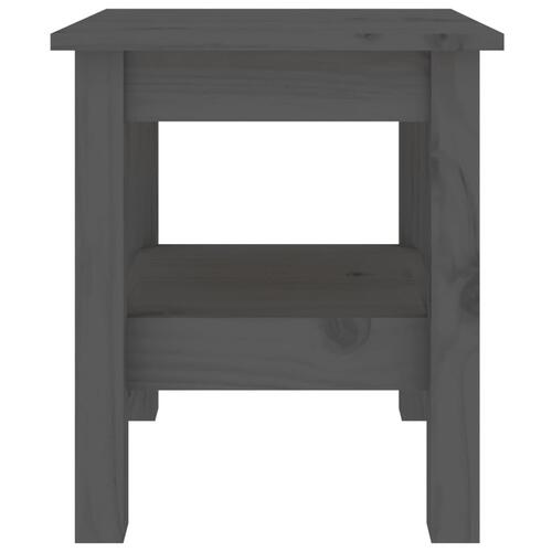 Sofabord 35x35x40 cm massivt fyrretræ grå