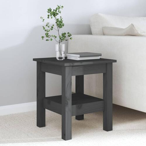Sofabord 35x35x40 cm massivt fyrretræ grå