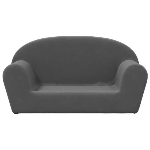 2-personers sofa til børn blødt plys antracitgrå