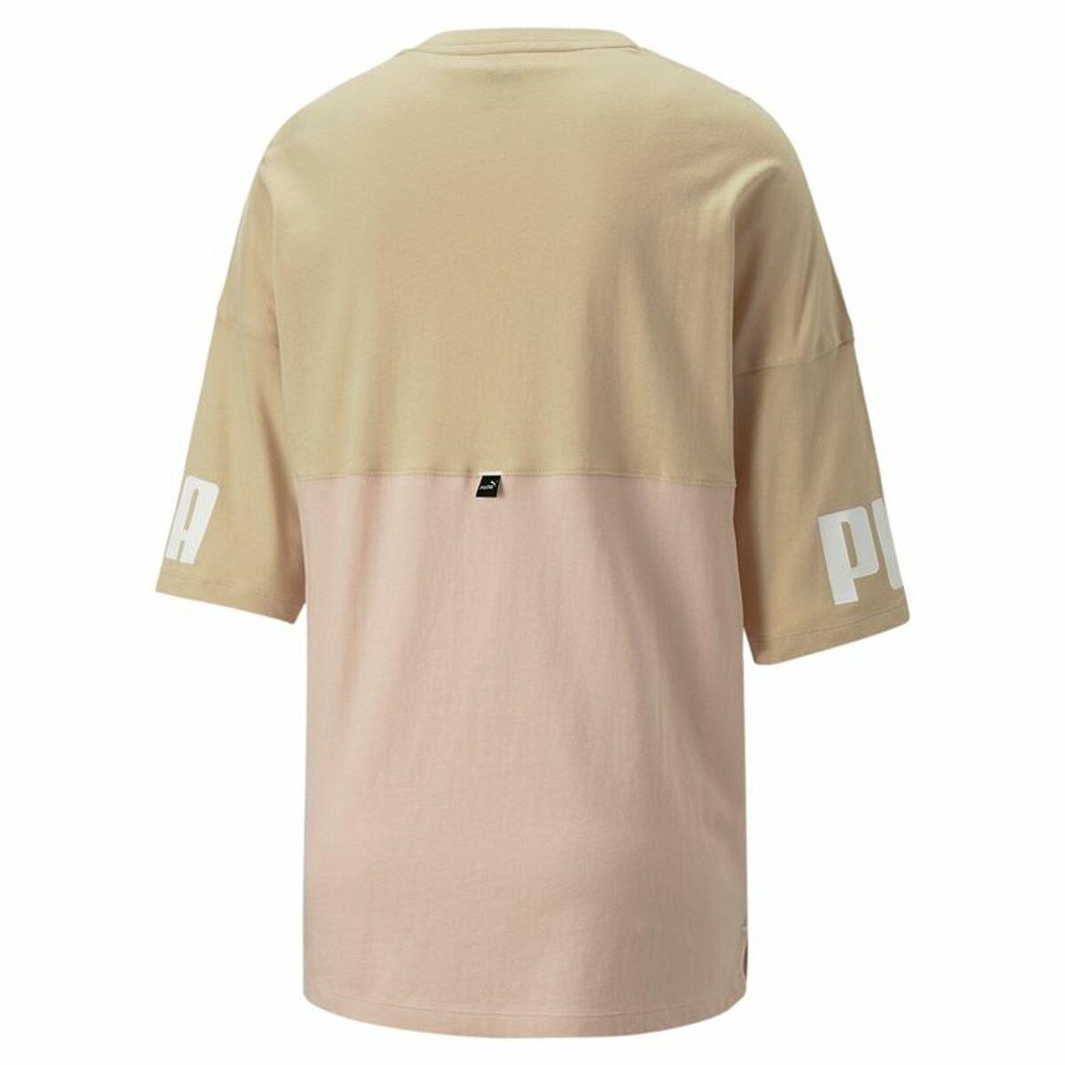 Kortærmet T-shirt til Kvinder Puma Colorblock Beige M