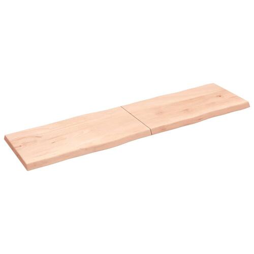 Bordplade 220x60x(2-6)cm naturlig kant ubehandlet massivt træ