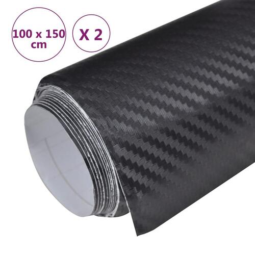 Bilfolier 2 stk. 100x150 cm 3D sort
