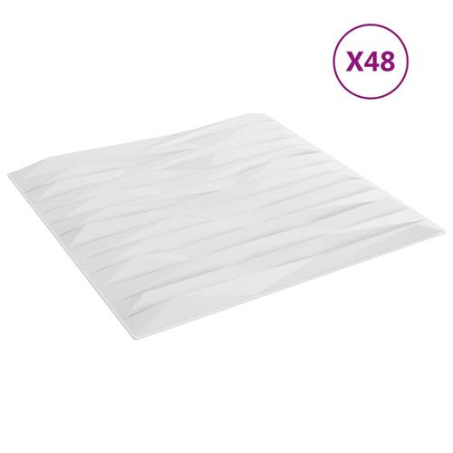 Vægpaneler 48 stk. 50x50 cm 12 m² XPS sten hvid