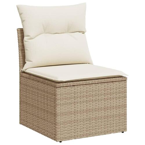 Sofasæt til haven 5 dele med hynder polyrattan beige