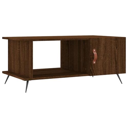 Sofabord 90x50x40 cm konstrueret træ brun egetræsfarve