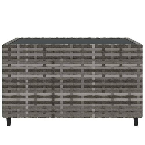 Loungesæt til haven 4 dele med hynder polyrattan grå