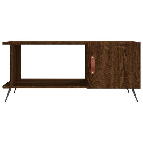 Sofabord 90x50x40 cm konstrueret træ brun egetræsfarve