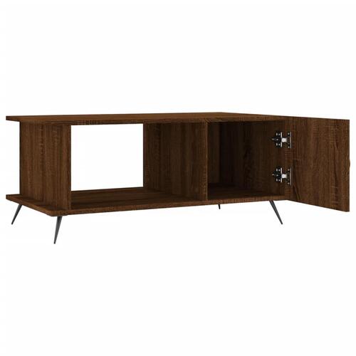 Sofabord 90x50x40 cm konstrueret træ brun egetræsfarve