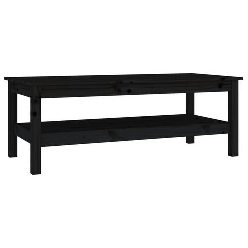 Sofabord 110x50x40 cm massivt fyrretræ sort