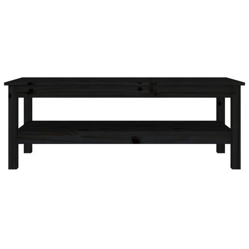 Sofabord 110x50x40 cm massivt fyrretræ sort
