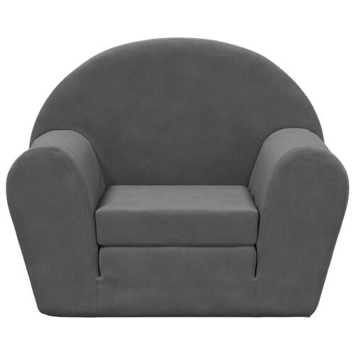 Sofaseng til børn blødt plys antracitgrå