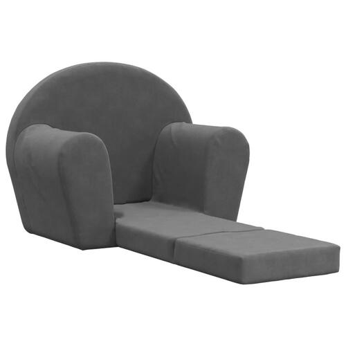 Sofaseng til børn blødt plys antracitgrå