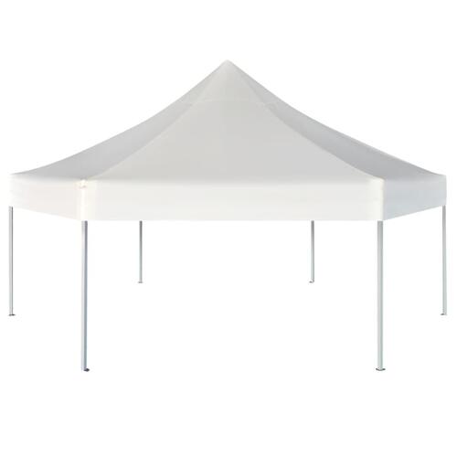 Sekskantet foldbar pop op-pavillon 3,6x3,1 m cremefarvet