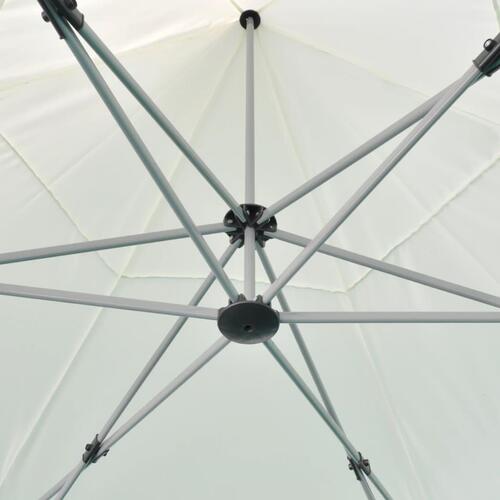 Sekskantet foldbar pop op-pavillon 3,6x3,1 m cremefarvet