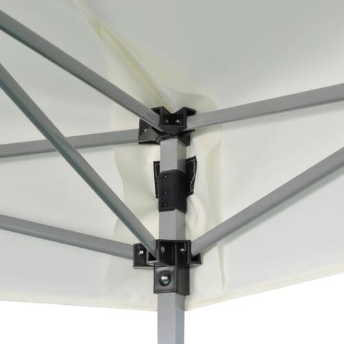 Sekskantet foldbar pop op-pavillon 3,6x3,1 m cremefarvet