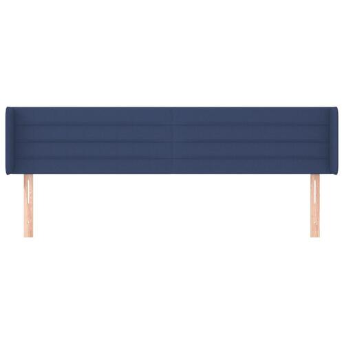Sengegavl med kanter 183x16x78/88 cm stof blå