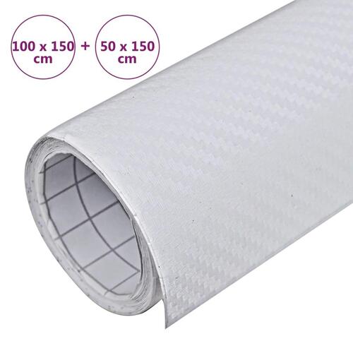 Bilfolier 2 stk. 100x150 cm + 50x150 cm 3D hvid
