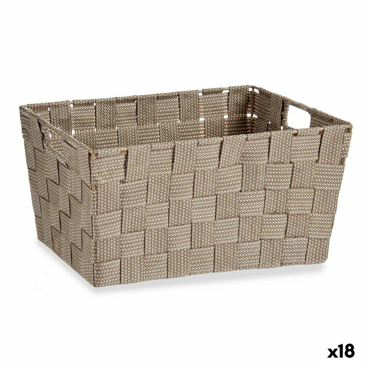 Multibrug kurv Brun Klæde 5 L 30,4 x 14 x 20 cm (18 enheder)