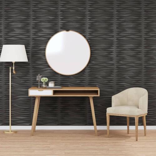 Vægpaneler 48 stk. 50x50 cm 12 m² XPS sten sort