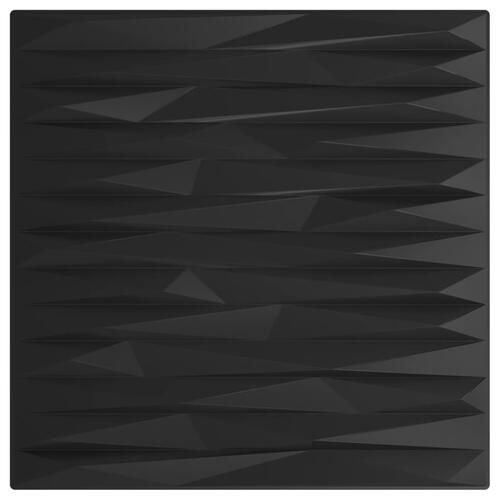 Vægpaneler 48 stk. 50x50 cm 12 m² XPS sten sort