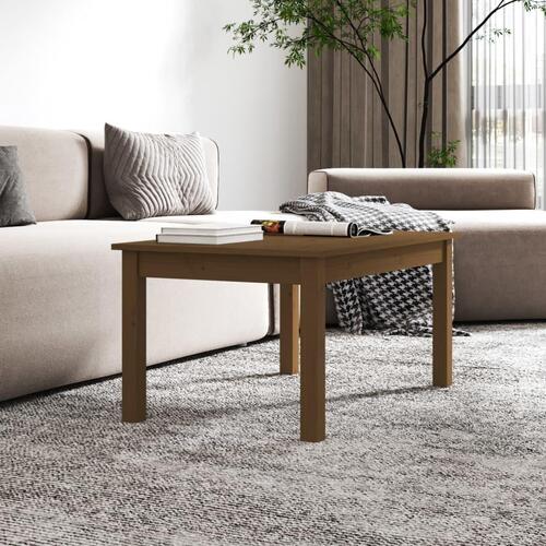 Sofabord 80x50x40 cm massivt fyrretræ gyldenbrun