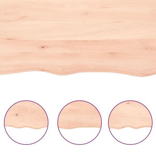 Bordplade 120x60x(2-6)cm naturlig kant ubehandlet massivt træ