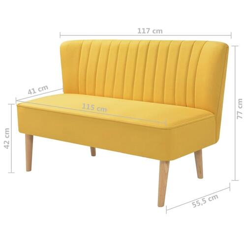 Stofsofa 117x55,5x77 cm gul