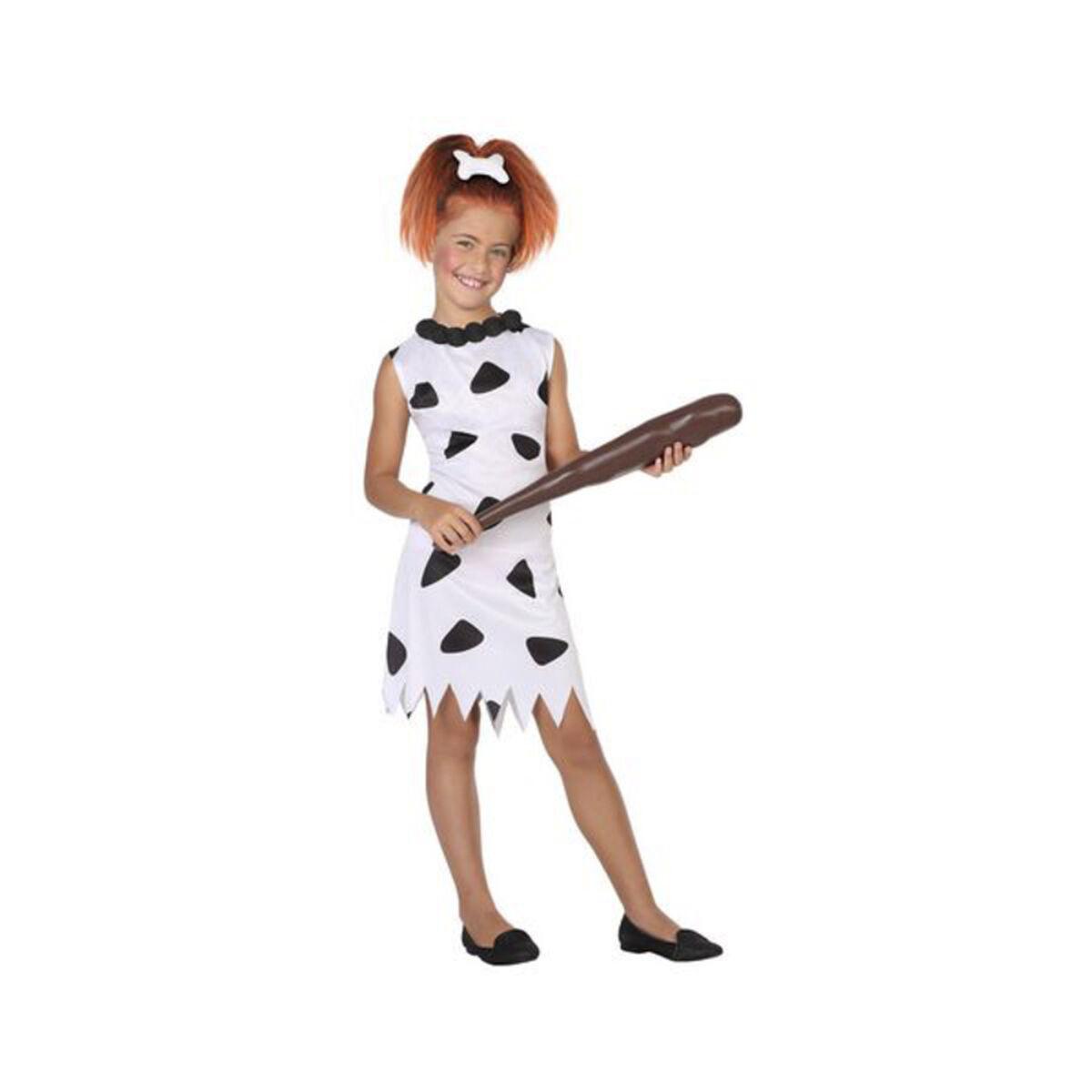 Kostume til børn Huleboer kvinde Hvid (1 pc) 5-6 år
