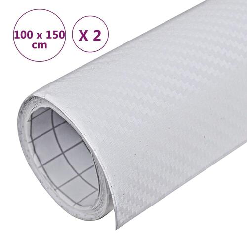 Bilfolier 2 stk. 100x150 cm 3D hvid