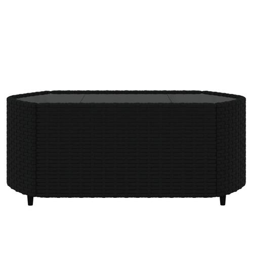 Loungesæt til haven 3 dele med hynder polyrattan sort