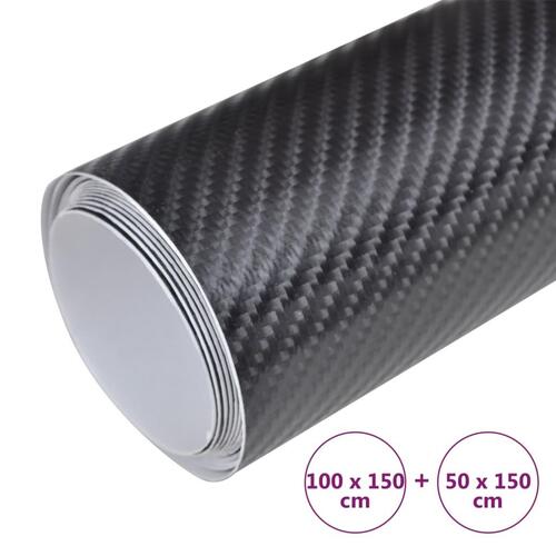 Bilfolier 2 stk. 100x150 cm + 50x150 cm 4D sort