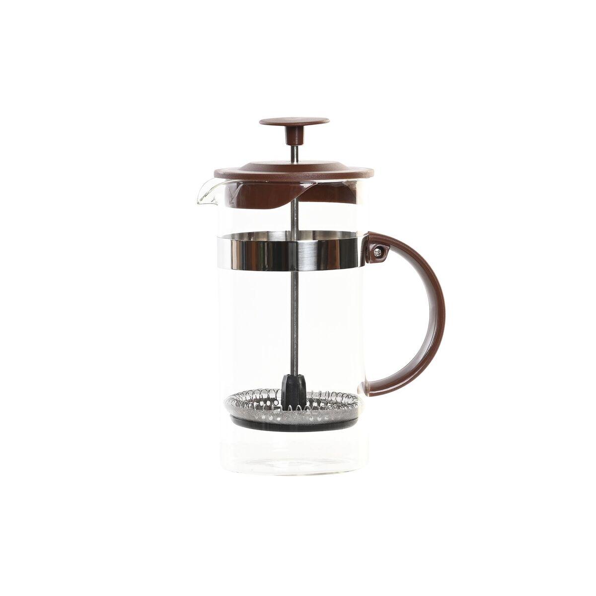 Stempelkande - brun/transparent, rustfrit stål og borosilikatglas, 350 ml
