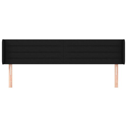 Sengegavl med kanter 203x16x78/88 cm stof sort