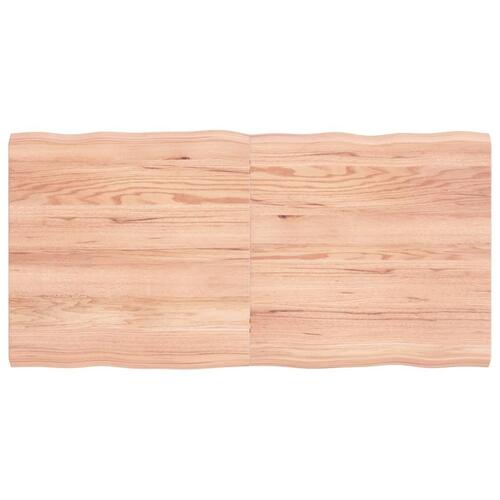 Bordplade 120x60x(2-4) cm naturlig kant behandlet træ lysebrun