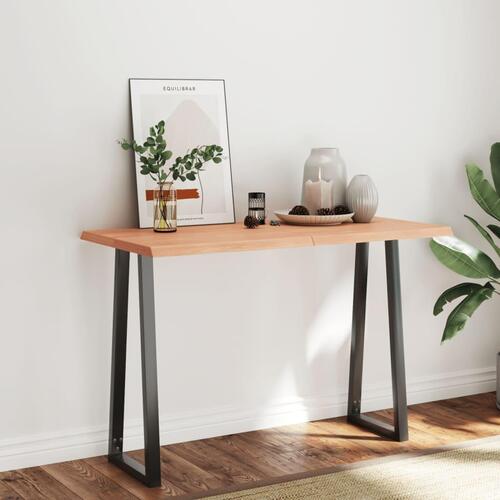 Bordplade 120x60x(2-4) cm naturlig kant behandlet træ lysebrun