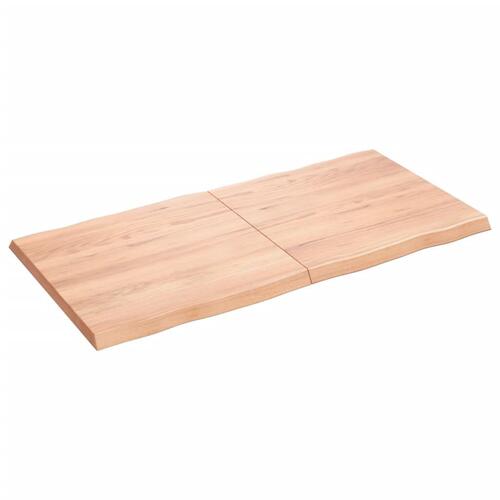 Bordplade 120x60x(2-4) cm naturlig kant behandlet træ lysebrun