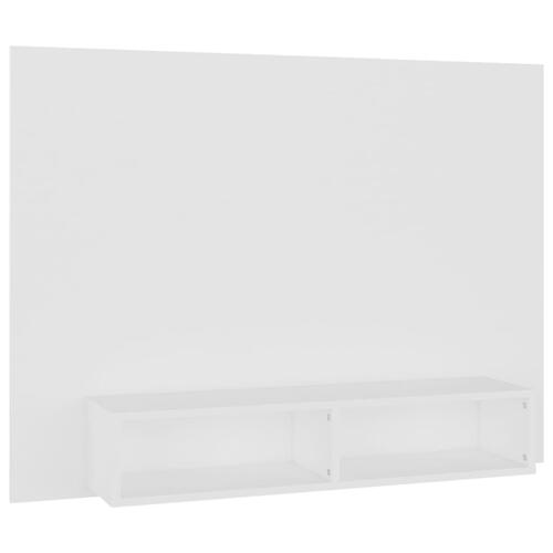 Væghængt tv-skab 102x23,5x90 cm konstrueret træ hvid