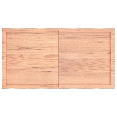Bordplade 120x60x(2-4) cm naturlig kant behandlet træ lysebrun