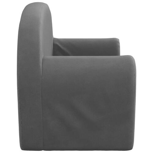2-personers sofa til børn blødt plys antracitgrå