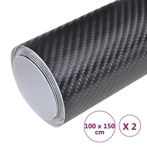 Bilfolier 2 stk. 100x150 cm 4D sort