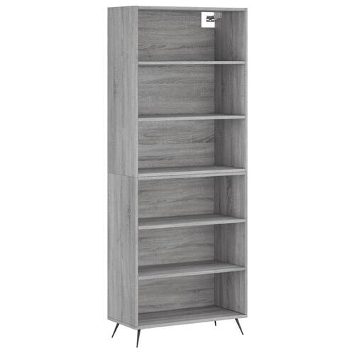Reol 69,5x32,5x180 cm konstrueret træ grå sonoma-eg