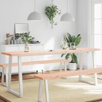 Bordplade 220x50x(2-4)cm naturlig kant ubehandlet massivt træ