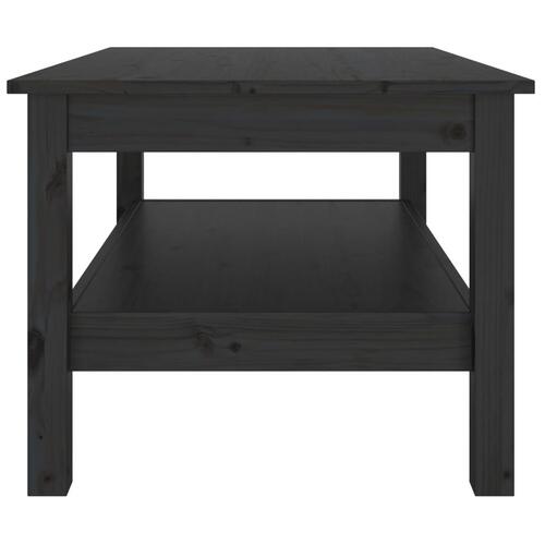 Sofabord 80x50x40 cm massivt fyrretræ sort