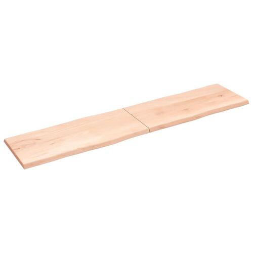 Bordplade 220x50x(2-4)cm naturlig kant ubehandlet massivt træ